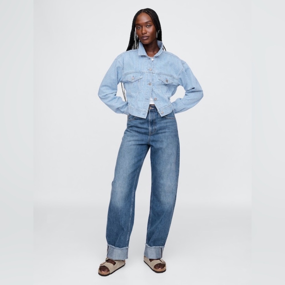 NWT GAP High Rise Cuffed Barrel Jeans Sz 29/8 (#747591)